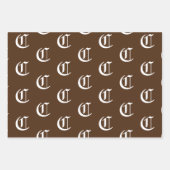 Mit w/Initial-Monogramm anpassen Letter-Brauntöne Geschenkpapier Set (Vorderseite 3)