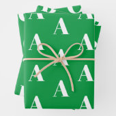 Mit w/Initial-Monogramm Buchstaben grün weiß anpas Geschenkpapier Set (Beispiel)