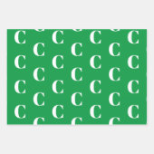 Mit w/Initial-Monogramm Buchstaben grün weiß anpas Geschenkpapier Set (Vorderseite 3)