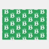 Mit w/Initial Monogramm Buchstaben Rot Blau anpass Geschenkpapier Set (Vorderseite 2)