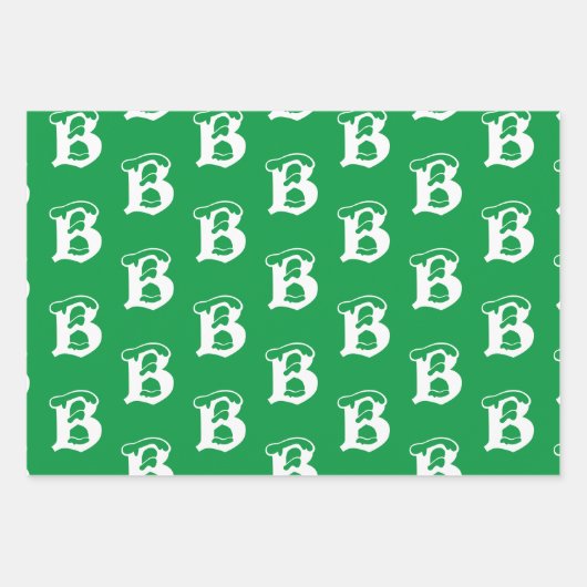 Mit w/Initial Monogramm Buchstaben Rot Blau anpass Geschenkpapier Set (Vorderseite 2)