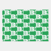 Mit w/Initial Monogramm Buchstaben Rot Blau anpass Geschenkpapier Set (Vorderseite 2)