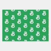 Mit w/Initial Monogramm Buchstaben Rot Blau anpass Geschenkpapier Set (Vorderseite 2)