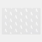 Mit w/Initial-Monogramm-Letter-Graustufen anpassen Geschenkpapier Set (Vorderseite)