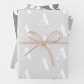 Mit w/Initial-Monogramm-Letter-Graustufen anpassen Geschenkpapier Set (Beispiel)