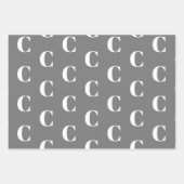 Mit w/Initial-Monogramm-Letter-Graustufen anpassen Geschenkpapier Set (Vorderseite 3)