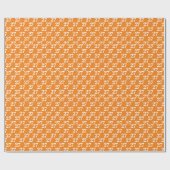 Mit w/Initial, Weißbuchstaben, Zahlenorange anpass Geschenkpapier (Flach)