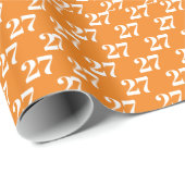 Mit w/Initial, Weißbuchstaben, Zahlenorange anpass Geschenkpapier (Rolleneckpunkt)