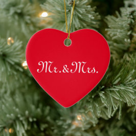 Mit w/Initials Paar rot in Monogramm anpassen Keramik Ornament