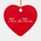 Mit w/Initials Paar rot in Monogramm anpassen Keramik Ornament (Vorne)