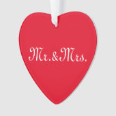 Mit w/Initials Paar rot in Monogramm anpassen Ornament (Vorderseite)