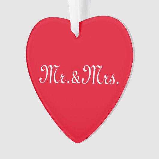Mit w/Initials Paar rot in Monogramm anpassen Ornament (Vorderseite)