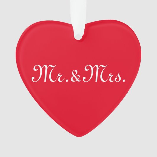 Mit w/Initials Paar rot in Monogramm anpassen Ornament (Vorderseite)