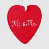 Mit w/Initials Paar rot in Monogramm anpassen Ornament (Vorderseite)