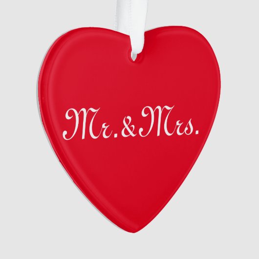 Mit w/Initials Paar rot in Monogramm anpassen Ornament (Vorderseite)