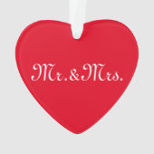 Mit w/Initials Paar rot in Monogramm anpassen Ornament (Rückseite)