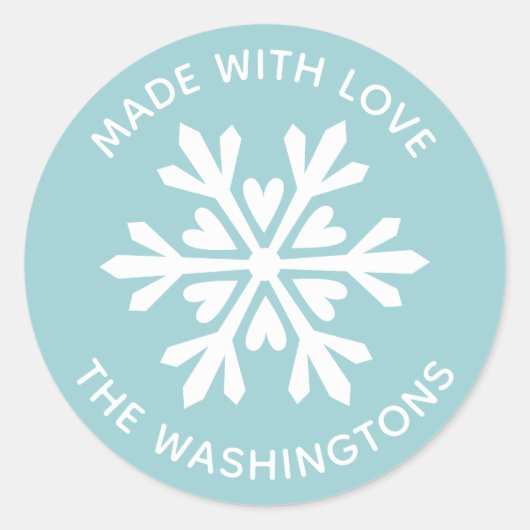 Mit Weihnachts-Snowflake-Sticker in der Liebe Runder Aufkleber (Vorderseite)