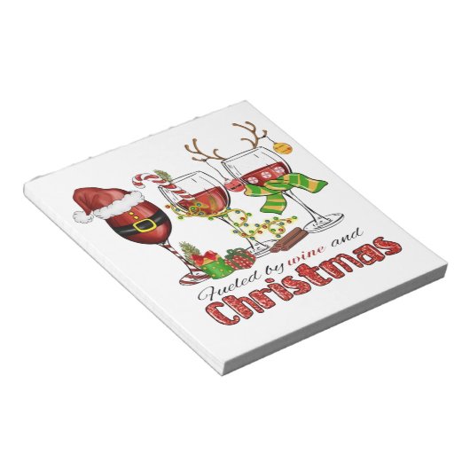 Mit Wein und Weihnachten gespeist Notizblock (angewinkelt)