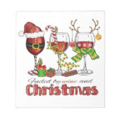 Mit Wein und Weihnachten gespeist Notizblock (Vorderseite)