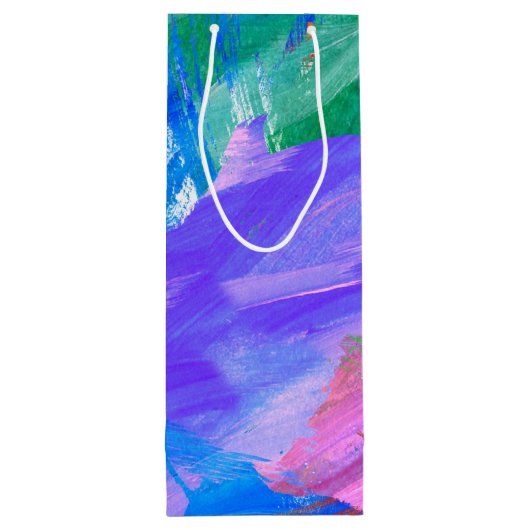 Mit Weinglas abstrakte Wasserfarbe Geschenktüte Für Weinflaschen (Rückseite)