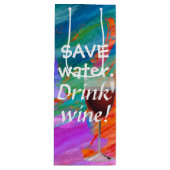 Mit Weinglas abstrakte Wasserfarbe Geschenktüte Für Weinflaschen (Vorderseite)