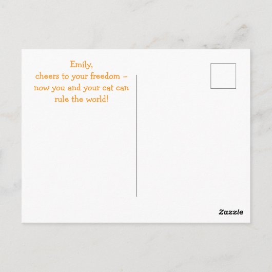 Mit wem auch immer ich mich vor einer Katzenkarten Postkarte (Rückseite)