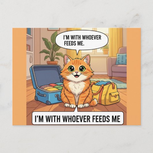 Mit wem auch immer ich mich vor einer Katzenkarten Postkarte (Vorderseite)