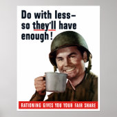 Mit weniger tun, sodass sie genug haben poster (Vorne)