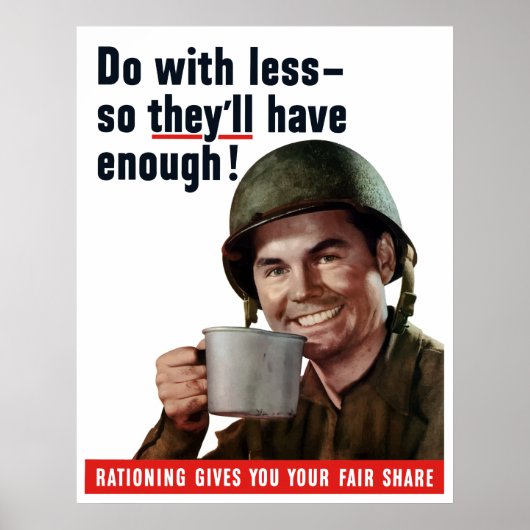 Mit weniger tun, sodass sie genug haben poster (Vorne)