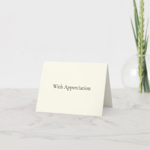 Mit Wertschätzung – Elegante minimalistische Danke