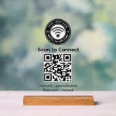 Mit Wi‑Fi QR-Code-Schild verbinden | Wi‑Fi  Acrylschild (Neutral)