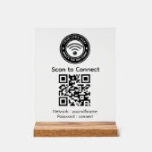 Mit Wi‑Fi QR-Code-Schild verbinden | Wi‑Fi  Acrylschild (Vorderseite)