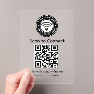 Mit Wi‑Fi-QR-Code-Schild verbinden Wi‑Fi Spa Acryleinladungen
