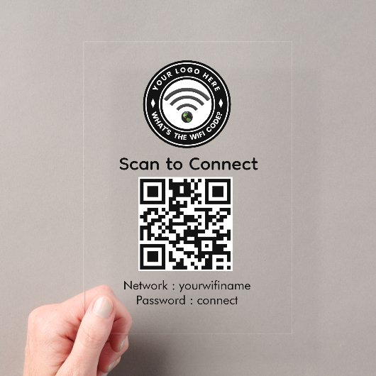 Mit Wi‑Fi-QR-Code-Schild verbinden | Wi‑Fi | Spa | Acryleinladungen (Insitu (Handheld))