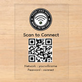 Mit Wi‑Fi-QR-Code-Schild verbinden | Wi‑Fi | Spa | Acryleinladungen (Vorderseite)