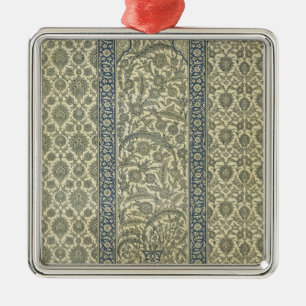 Mit Ziegeln gedeckte Platte von der Moschee von Silbernes Ornament