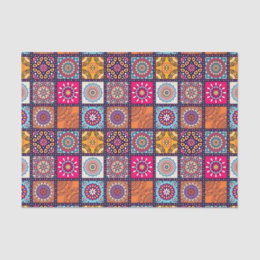 Mit Ziegeln gedecktes Blumenmuster der geistigen Seidenpapier (Vorderseite)