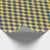 Mit Ziegeln gedecktes gesponnenes Blau und Gelb Geschenkpapier (Ecke)