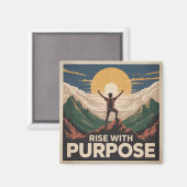 Mit Ziel aufstehen Magnet (Vorderseite/Rückseite)