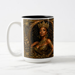 Mit Ziel gekrönt: Königliche Schwarz-Gold-Königin Zweifarbige Tasse