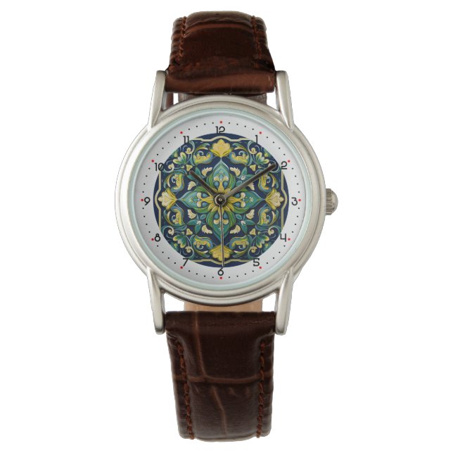 Mit Ziffern schöne Azulejo Elegance Armbanduhr (Vorderseite)