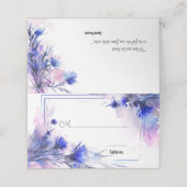 Mit Zitat auf der Rückseite 💙 Cornflower Reverie Platzkarte (Außenseite Aufgefaltet)