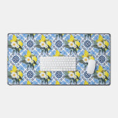 Mit Zitronen 💙 Atemberaubenden Azulejos Schreibtischunterlage (Tastatur & Maus)