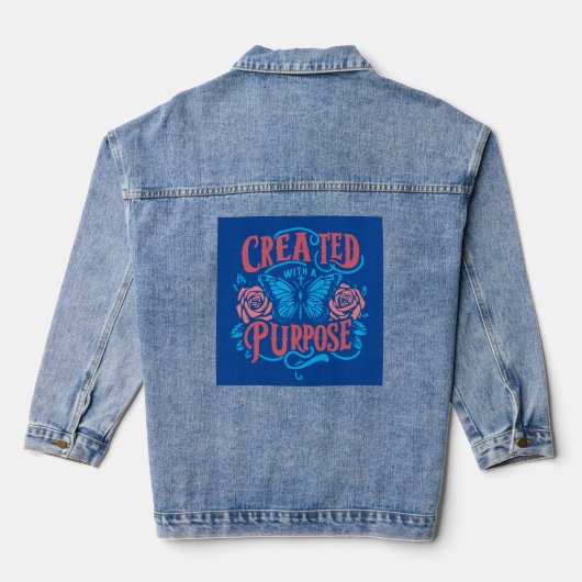 Mit Zweck geschaffen" Zweckdienliche Threads Jeansjacke (Rückseite)