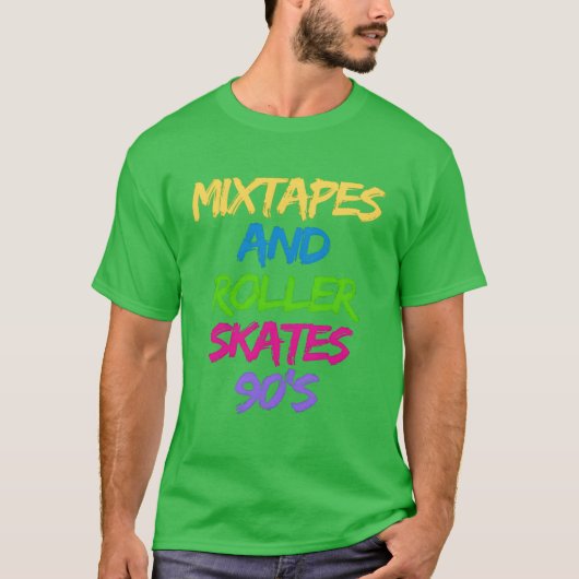 Mitape und Rollschuhe 90er Junge T-Shirt (Vorderseite)