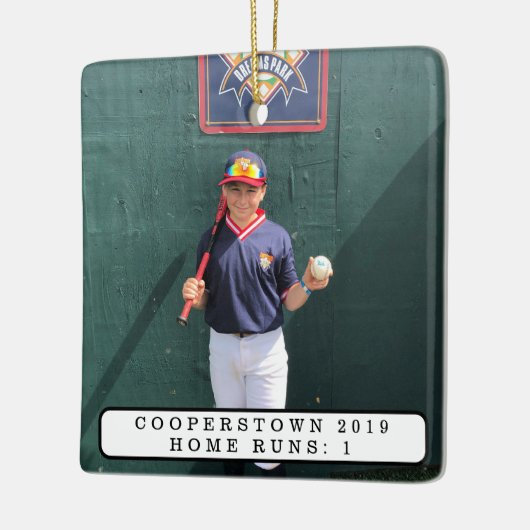 Mitarbeit im NY Foto Baseball Player Fun Fakten Keramikornament (Links)