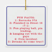 Mitarbeit im NY Foto Baseball Player Fun Fakten Keramikornament (Rückseite)