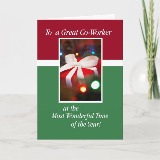 Mitarbeitende Feiertage Gegenwart Feiertagskarte (Vorderseite)