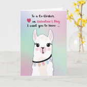 Mitarbeitende Llamas Valentins Tagesherzen Karte (Gelbe Blume)