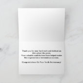 Mitarbeiter 10 Jahre Jubiläum kühl und stilvoll Karte (Innenseite)